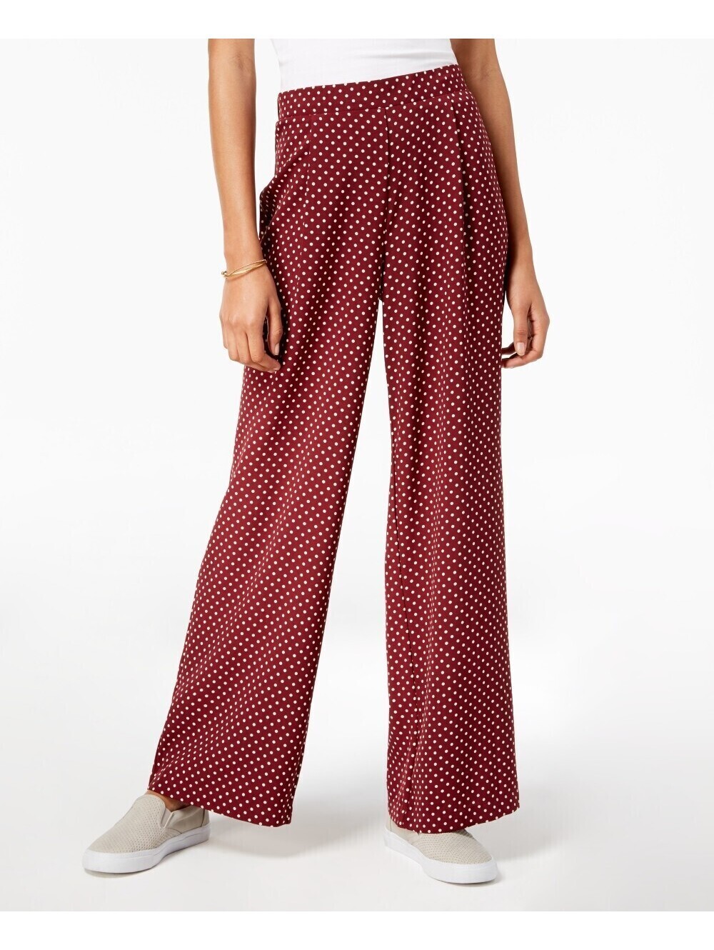Ultra Flirt Womens Ikeddi Polka-Dot Wide-Leg Pants Size S